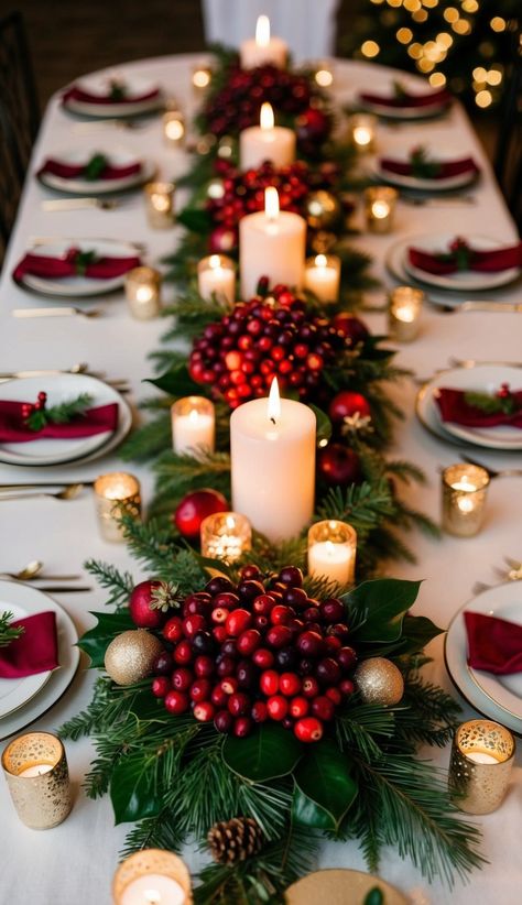 15 Christmas Wedding Centerpiece Ideas - WithLoveLive Winter Wedding Memorial Table, Christmas Time Wedding Ideas, Christmas In July Wedding Theme, Simple Christmas Wedding Decor, Winter Wedding Sweetheart Table, December Wedding Centerpieces, December Wedding Decorations, Winter Wedding Tablescapes, Winter Wedding Table Centerpieces