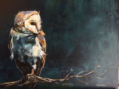 Acrylic Painting Owl, Animal Paintings On Canvas, Owl Art Painting, Modern Painting For Living Room, Owl Acrylic Painting, Owl Painting Acrylic, Barn Owl Painting, Owl Paintings, Barn Owl Art