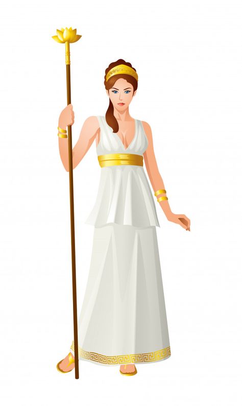 Greek gods and goddess hera | Premium Vector #Freepik #vector #icon #woman #girl #cartoon Hera Goddess Props, Hera The Goddess, Hera Goddess Costume, Gods And Goddesses Mythology, Hera Costume, Greek Mythology Costumes, Hera Greek Goddess, Greek Goddess Hera, Hellenic Aesthetic