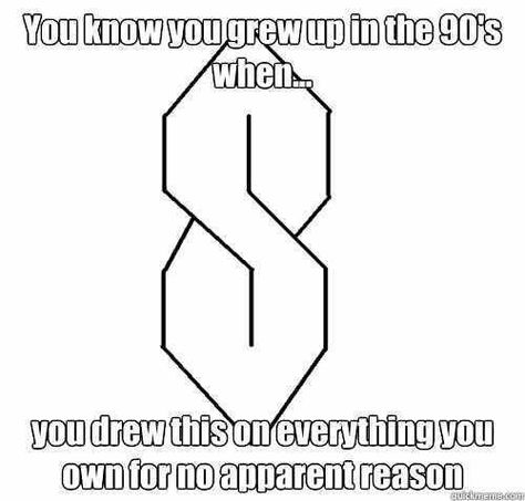 Grew up in the 90s drew the S symbol on everything 90s Symbols, S Symbol, 90s Kids, Alter Ego, The 90s, Childhood Memories, Knowing You, Growing Up, Gaming Logos