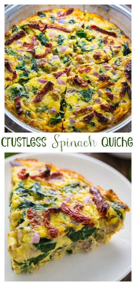 Quiche Brunch, Quiche With Spinach, Sundried Tomato Recipes, Spinach Sausage, Sausage Quiche, Tomato Quiche, Baker By Nature, Quiche Recipes Easy, Brunch Eggs