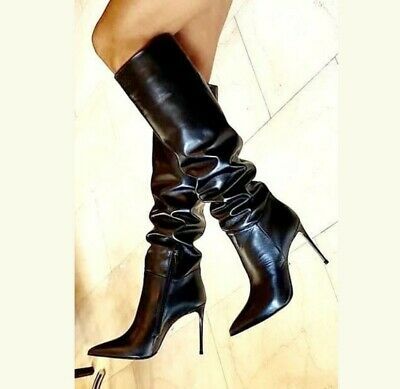 Black Knee Length Boots, Knee Length Boots, High Heels Boots, Hot Boots, Leather Boots Heels, Thigh High Boots Heels, Stiletto Boots, Beautiful Boots, Heels Boots