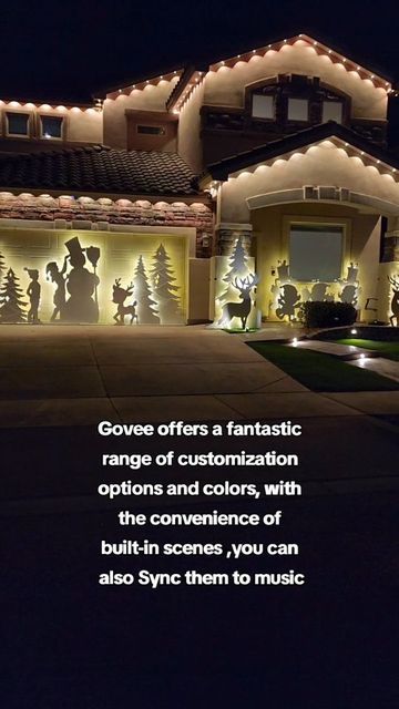 Pristine Cakes by Priscilla on Instagram: "Adding some Christmas Magic using the Govee Permanent Outdoor Lights🎄🎁🎅 @goveeofficial #goveeoutdoorlights #goveelights #govee #outdoorlighting #christmas #christmaslights #merrychristmas #christmas2023 #diy #diyproject #christmasdiy #trending #christmasmagic" Govee Lights, Backyard Christmas, Christmas Light Displays Outdoor, Permanent Christmas Lights, Diy Christmas Light Show, Christmas Desserts Party, Christmas Light Show, Diy Christmas Lights, Christmas Light Displays