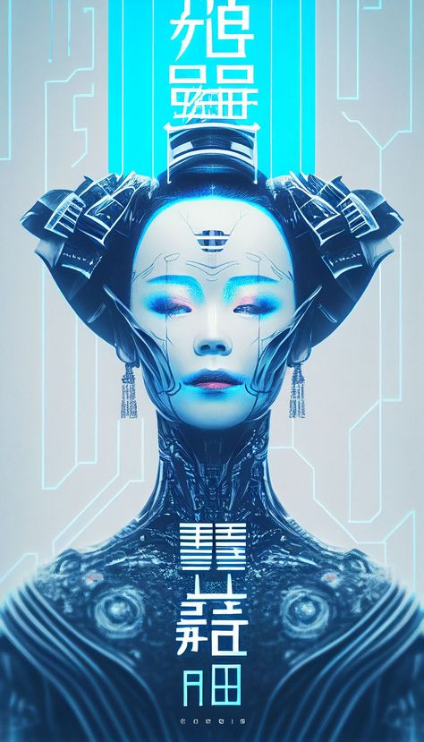 Japanese Beautiful Cyborg Women😍 futuristic poster #zicxa-photos #zicxa #images #background #wallpaper #freepik #shutterstock #VN Japanese Futuristic Art, Japanese Technology Aesthetic, Cyberpunk Graphic Design Inspiration, Futuristic Art Illustrations, Futuristic Technology Aesthetic, Futuristic Design Graphic, Japanese Futurism, Japan Futuristic, Cyberpunk Poster