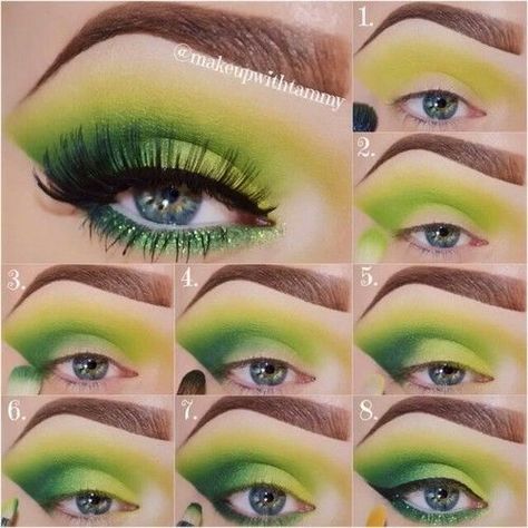 Easy St Patrick’s Day Makeup, Derby Makeup, Saint Patricks Day Makeup, Wallpaper Makeup, Green Eye Makeup, Green Eyeshadow Look, Day Eye Makeup, Maquillage Yeux Cut Crease, Make Up Designs