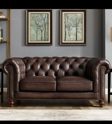 Brown Leather Chesterfield Sofa, Chesterfield Sofa Living Room, Sofa Seat Cushions, Leather Chesterfield Sofa, Leather Chesterfield, Brown Leather Sofa, Brown Hand, Premium Sofa, Tufted Sofa