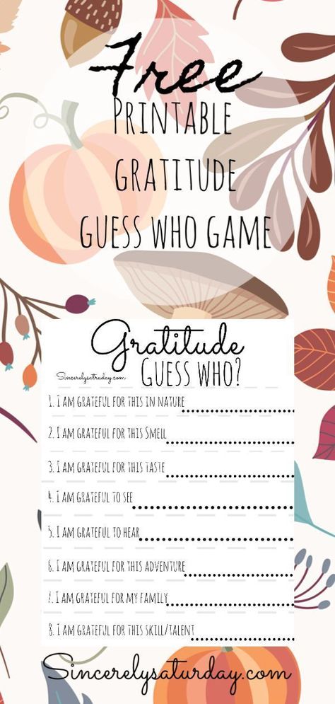 Guess Who Game, Game Day Quotes, Free Thanksgiving Printables, Thanksgiving Gratitude, Canadian Thanksgiving, Gratitude Activities, Thanksgiving Diy, Thanksgiving Traditions, Free Thanksgiving