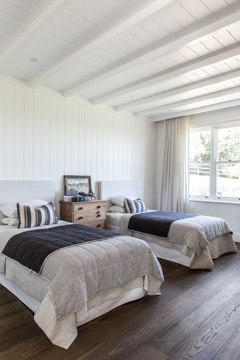 Shiplap Bedroom, White Shiplap Wall, White Shiplap, Highland Homes, Space Decor, Timber Flooring, Modern Country, Ship Lap Walls, Decorating Small Spaces