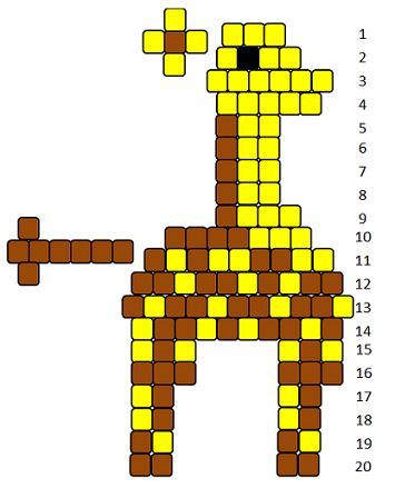 Beaded giraffe with instructions for legs Beaded Giraffe, Giraffe Keychain, Pony Bead Animals, Bead Animals, Pony Bead Projects, Design Grid, Animals Giraffe, Giraffe Pattern, Simple Craft