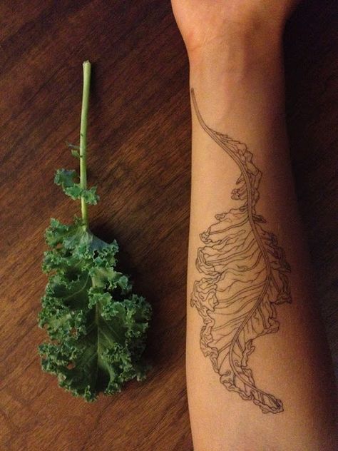 courtney blazon kale/mountains tattoo Kale Tattoo, Veggie Tattoo, Food Tattoo Ideas, Tattoo Ideas Sleeve, Kale Leaf, Portrait Tattoo Sleeve, Food Tattoo, Mountains Tattoo, A Tattoo Design