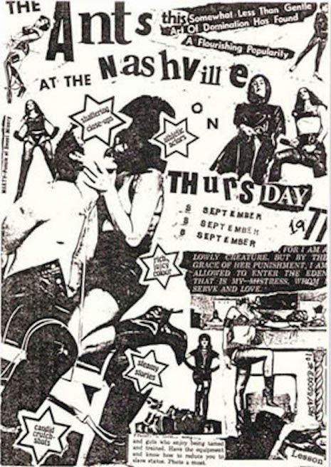 Adam and the Ants show poster for The Nashville, September 1977 Punk Moodboard, Punk Graphic Design, Punk Zine, Punk Collage, Pretty Punk, 70s Punk, Kentish Town, Adam Ant, Desain Buklet