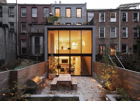 A Timeworn Brownstone in Brooklyn Becomes a Growing Family’s Sanctuary Townhome Renovation, Townhouse Exterior, Brooklyn Brownstone, Curved Staircase, Brick Facade, Row House, House Extensions, Growing Family, Inspired Homes