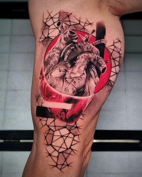 https://www.instagram.com/jeka_s_tattoo/ Trash Polka Tattoo, Trash Polka, Heart Tattoo, Tattoos