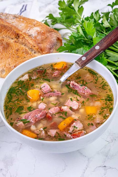 Ham Bone Soup Recipes, Ham Bone Recipes, Leftover Ham Bone, Ham Bone Soup, Ham Soup Recipes, Fruit Soup, Bone Soup, Comfort Soup Recipes, Snack Smoothie