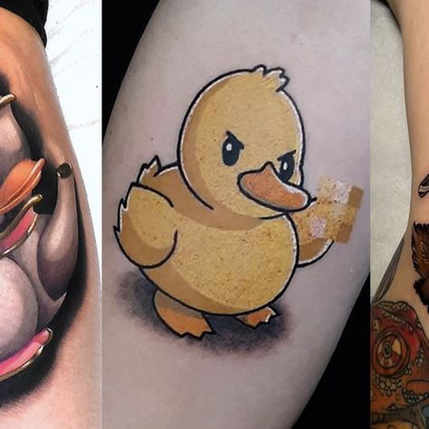 Ducky Tattoo, Duck Tattoos, Breathing Fire, Cactus Tattoo, Back Of Shoulder Tattoo, Red Tattoos, Head Tattoos, Rubber Ducky, S Tattoo