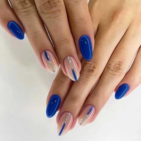 PRICES MAY VARY. 【Service Guarantee】If you have any questions about this blue medium press on nails, please feel free to contact us by Email. In case of transportation damage or quality problems, REPLACEMENT guarantee is provided. 【Eco-Friendly】Our almond fake nails are made of environmentally friendly ABS resin material, which is non-toxic, tasteless and environmentally friendly. 【Package Contents】24 PCS Press on Nails & A Nail File & Jelly Glue Stickers.(Durability of jelly glue is NOT as good Full Cover Nail Tips, Nagel Tips, Nail Type, Acrylic Set, Girls Nails, Nail Art Hacks, False Nail, Nail Games, Nail Art Tools