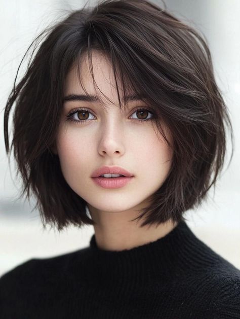 Layered Bob Haircut Ideas: Modern, Versatile Styles for Every Hair Type and Face Shape in 2024 Hair Styles Bob Cut, Bob For Square Face Shape, Heart Shaped Face Haircuts Short, Bobs For Oval Face Shape, Heart Face Haircuts, Haïr Cut Short Hair, Short Haircuts For Heart Shaped Faces, Bob For Square Face, Korean Layered Bob