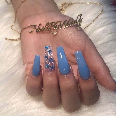 Faith Nails, Blue Butterfly Nails, Nails Hoco, Drippy Nails, Nails Kpop, Horror Nails, Beauty Hacks Nails, Butterfly Nails, Blue Acrylic Nails