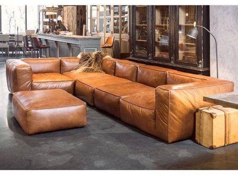 Rustic Sofa, Leather Corner Sofa, Round Sofa, Leather Sectional Sofa, Soft Sofa, Living Room Sofa Design, Table Sofa, Beautiful Sofas, Leather Couch