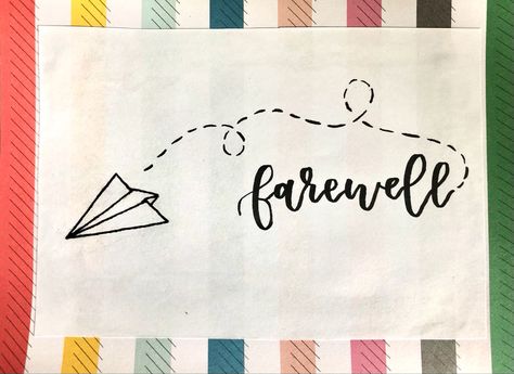 Farewell Calligraphy, Farewell Doodle, Farewell Scrapbook Ideas, Architectural Board, Farewell Card, School Keepsake, Farewell Cards, Farewell Parties, Diary Covers