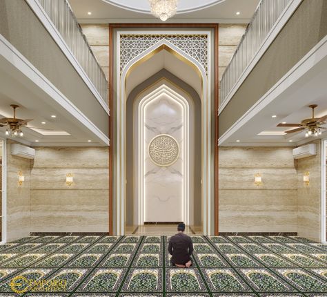 Meditation Room Decor Spiritual, Interior Masjid, Mosque Design Islamic Architecture, Islamic Interior Design, Muslim Prayer Room Ideas, Emporio Architect, Mosque Design, Meditation Room Decor, Mosque Architecture