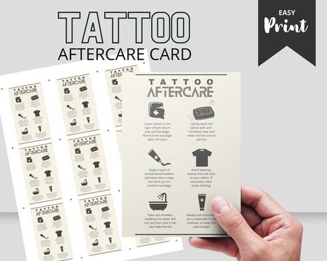 Tattoo Aftercare Card Template, PMU Aftercare, Editable Tattoo Instructions Card, Tattoo Care Card, Instant Download Print#tattoo #tattoaftercare #tattoocare Pmu Aftercare, Printable Tattoos, After Care, Voucher Code, Tattoo Care, Tattoo Equipment, Tattoo Aftercare, Card Tattoo, Tattoo Kits