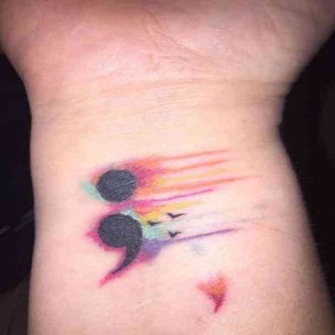 The Meaning Behind Different Color Semicolon Tattoos And What It Means If They Are Combined With Other Symbols Semicolon Tattoo Meaning, A Small Tattoo, Special Tattoos, Semicolon Tattoo, Tattoo Zeichnungen, Fantasy Tattoos, Hawaiian Tattoo, Trendy Tattoos, Small Tattoo