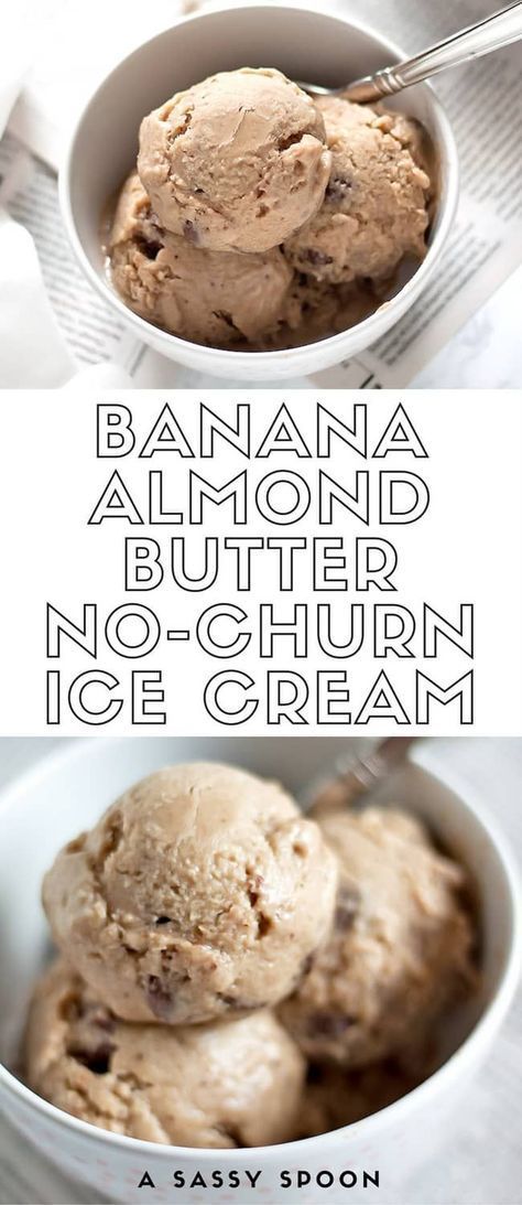 2-Ingredient Banana Almond Butter Ice Cream. A deliciously sweet no churn ice cream made with bananas and almond butter! No ice cream maker needed. A great way to use ripe bananas! via /asassyspoon/ Almond Butter Ice Cream, Use Ripe Bananas, Almond Milk Ice Cream, Banana Almond Butter, Smoothie Bowl Vegan, Elle Greenaway, Vegan Ice Cream Recipe, Nice Cream Recipe, Smoothies Vegan