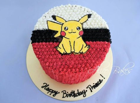 Handpiped buttercream customised cakes. Pokemon, Pikachu theme cake. Pokemon Cake Buttercream, Power Ranger Cake, Customised Cakes, Pokémon Party, Buttercream Cake Designs, Pokemon Cake, Cake Buttercream, Pokemon Birthday Party, Pokemon Party