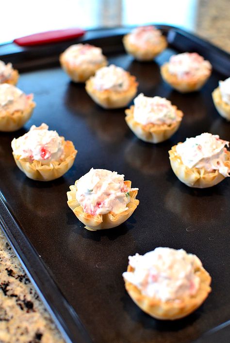 Phyllo Shells, Shells Stuffed, Buffalo Chicken Bites, Mini Cups, Phyllo Cups, Iowa Girl Eats, Crab Rangoon, Cheese Bites, Appetizer Bites