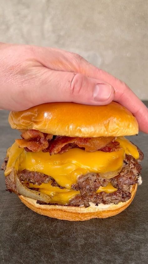 Double Bacon Smash Burgers | Double Bacon Smash Burgers | By Grillnation Double Bacon Cheeseburger, Smashed Burgers, Street Food Business, Smash Burgers, Bacon Cheeseburger, Smash Burger, Food Business, Cheeseburger, Delicious Food