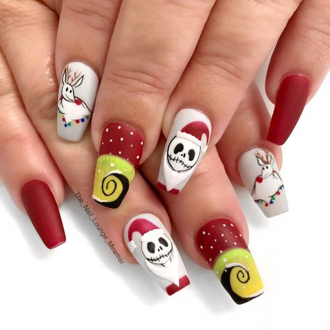 Nightmare before Christmas nail art design Christmas Nails Nightmare Before, Nightmare Before Christmas Gel Nails, Nightmare Before Christmas Nails￼, Cute Nightmare Before Christmas Nails, Nightmare Before Christmas Nails For Christmas, Nail Art Nightmare Before Christmas, Nightmare Before Xmas Nails, Easy Nightmare Before Christmas Nails, Jack Skellington Nails Christmas