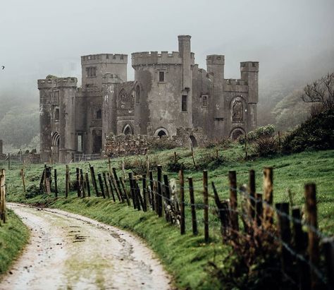 Visit Galway on Instagram: “Fog descending on the 19th century ruins of Clifden Castle, the once home of John D'Arcy, founder of Clifden. Absolutely love this…” Castle Ireland, Fantasy Warrior, Arte Fantasy, Medieval Fantasy, Manor House, Dark Fantasy, Aesthetic Pictures, Landscape Photography, Fantasy Art