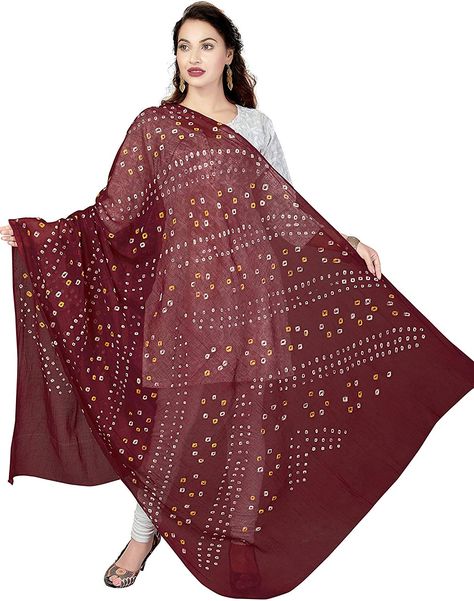 Wedding Dupatta, Bandhej Dupatta, Bandhani Dupatta, Cotton Dupatta, Tie And Dye, Lightweight Scarf, Fashion Wear, Scarf Styles, Indian Dresses