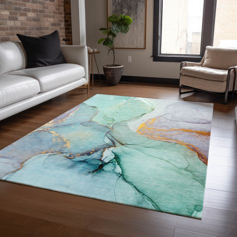 Marble Rug, Teal Rug, Rugs And Mats, Transitional Area Rugs, Transitional Rugs, Transitional Design, Washable Area Rugs, Indoor Outdoor Area Rugs, Modern Outdoor