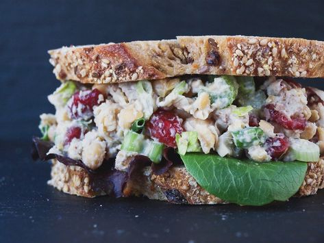 Vegan Chicken Salad, Homemade Tahini, Chickpea Salad Sandwich, Vegan Sandwich, Salad Sandwich, Chickpea Salad, Wrap Sandwiches, Vegan Eating, Base Foods