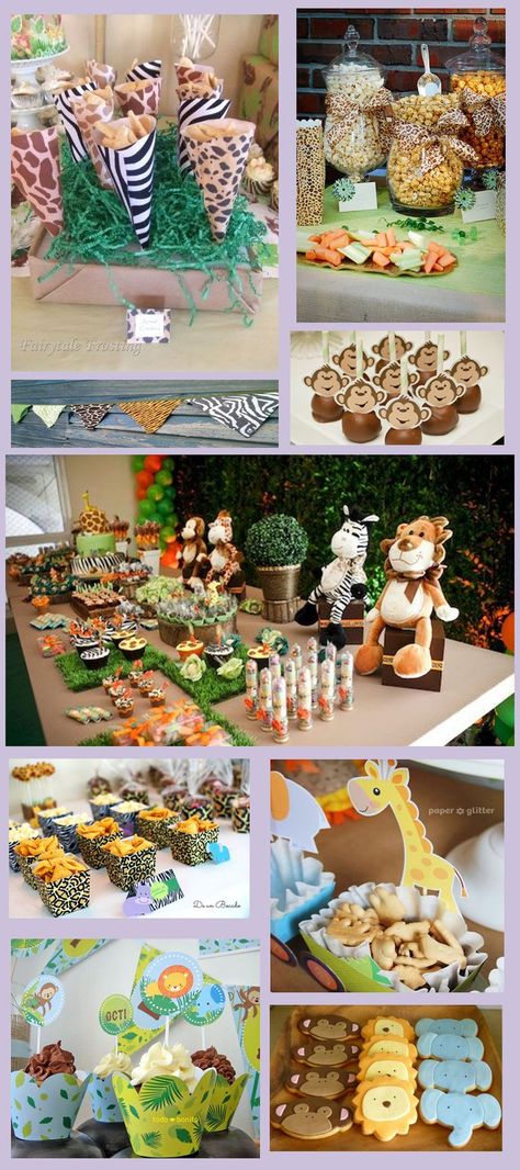 Birthday Theme Jungle Safari, Jungle Theme Birthday Cupcakes, Jungle Shower Theme, Football Cookout Ideas, Safari Themed Backdrop, Wild Jungle Theme Party, 1st Safari Birthday Party, 1st Birthday Party Ideas Wild One, Jungle Party 1st Birthday