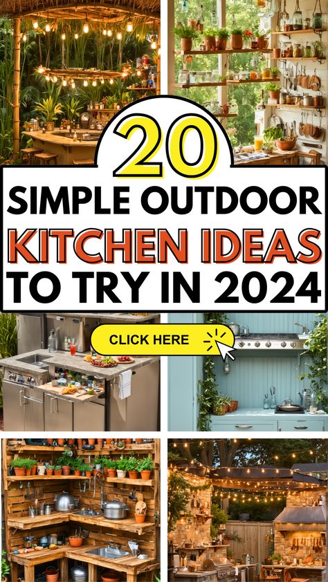 20 Simple Outdoor Kitchen Ideas to Try in 2024 – The Crafty Hacks Simple Outdoor Kitchen Ideas, Kitchen With A Bar, Grill Stations, Small Outdoor Kitchen Design, Rustic Pizza, Love Bedroom, Simple Outdoor Kitchen, Rustic Outdoor Kitchens, Small Outdoor Kitchens