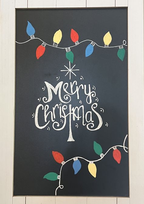 Christmas Lights Chalkboard Art, New Years Eve Chalkboard Art, Christmas Chalkboards Ideas, December Chalkboard Art, Simple Christmas Chalkboard Art, Easy Christmas Chalkboard Art, Grinch Chalkboard Art, Christmas Chalkboard Ideas Easy, Chalkboard Christmas Ideas