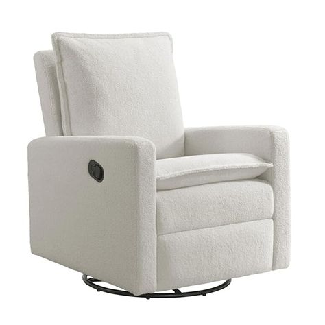 Amazon.com: Oxford Baby Uptown Upholstered Swivel Glider and Recliner Nursery Chair, Boucle White : Everything Else Recliner Nursery, Nursery Recliner, Nursery Seating, Orbit Baby, Baby Rocking Chair, Swivel Rocker Recliner Chair, Glider And Ottoman, Nursery Glider, Chair Recliner