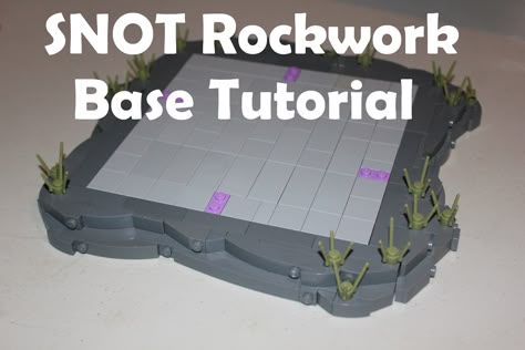 https://flic.kr/p/2evAUX5 | SNOT Rockwork Base Tutorial | Learn another rockwork style in this guide on Brickbuilt.  Tutorials | Creations | Featured Tutorials | Build Logs | Commissions  Join Brickbuilt on Patreon Lego Snot Techniques, Lego Waterfall, Lego Creations Instructions, Lego Mountain, Lego Landscape, Base Tutorial, Lego Moc Ideas, Lego Building Techniques, Lego Clones