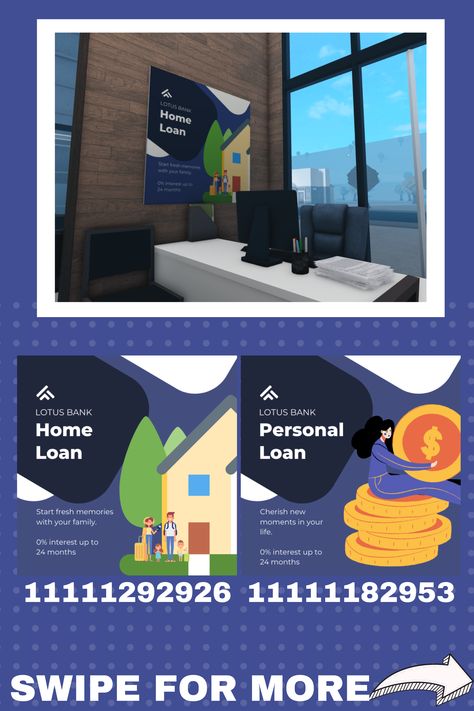 Perfect addition to your town/city!<3 Enjoy these bank decals for your bloxburg bank! I really suggest creating an office so that way your town/city rpers can have a new job rp! #roblox #bloxburg #bloxburgdecals #decals #robloxdecals #bloxburgbank #robloxbank Bloxburg Advertising Decals, Bloxburg Bank Ideas, Bloxburg Bank Build, Advertisement Decals Bloxburg, Bloxburg Parking Lot Decals, Bloxburg Prison Decals, Bloxburg Wall Art Decal Codes, Things To Add To Your Bloxburg City, Bloxburg Police Station Decal Codes