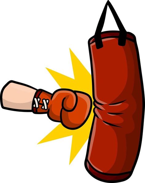 Punching bag. Martial art. Combat skill. Cartoon flat illustration. Boxing training. Red sports object Boxing Cartoon Art, Punching Bag Drawing, Boxing Illustration, Boxing Cartoon, Sports Day Decoration, Boxing Gloves Art, Boxing Art, Cartoon Spaceship, Boxing Bag