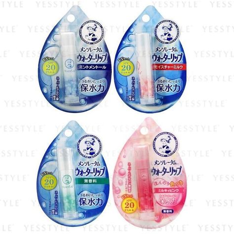 Rohto Mentholatum - Water Lip Balm SPF 20 PA++ 4.5g - 4 Types Japanese Lip Balm, Rohto Eye Drops, Rohto Mentholatum, Hyaluronic Acid Lips, Medicated Lip Balm, Acne Patches, Rice Pack, Korean Lips, Pimples Overnight