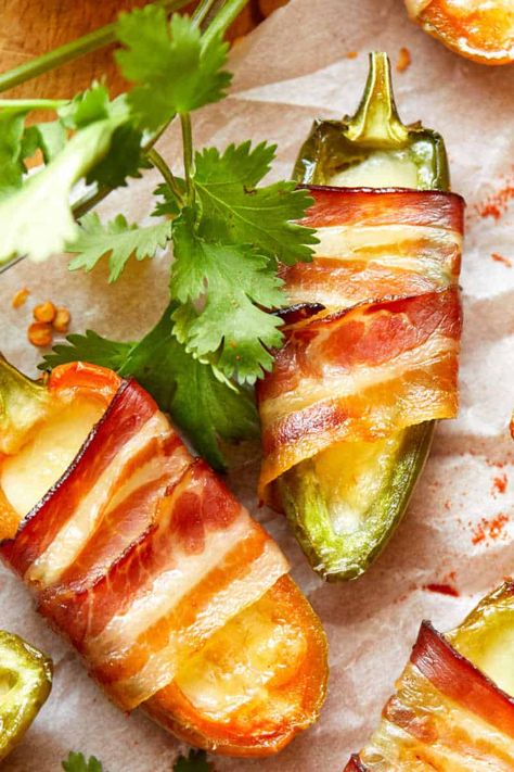 Keto Jalapeno Poppers, Keto Jalapeno, Low Carb Appetizer, Bacon Wrapped Jalapeno Poppers, Jalapeno Popper Recipes, Bacon Wrapped Jalapenos, Poppers Recipe, Wrapped In Bacon, Best Bacon