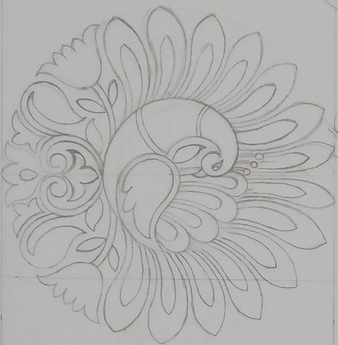 Cool Designs To Draw Pattern Simple, Aari Figure Work, Pichwai Drawing Outline, Outline Rangoli Designs, Peacock Outline Drawing For Aari Work, Aari Work Blouse Pencil Drawing, Rangoli Designs Pencil Drawing, Rangoli Outline Designs, Kalamkari Drawing Easy