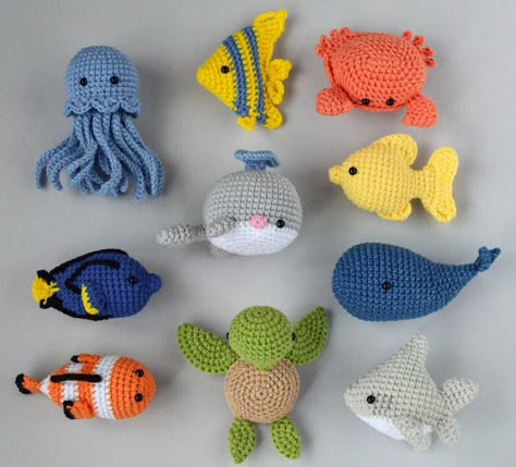 Sea Animals Baby Gift Crochet Fish Sea Baby Shower | Etsy Crochet Patterns For Dogs, Crochet Ocean Animals, Baby Gift Crochet, Crochet Fish Patterns, Preemie Crochet, Crochet Sea Creatures, Toy Fish, Crochet Fish, Sea Baby Shower