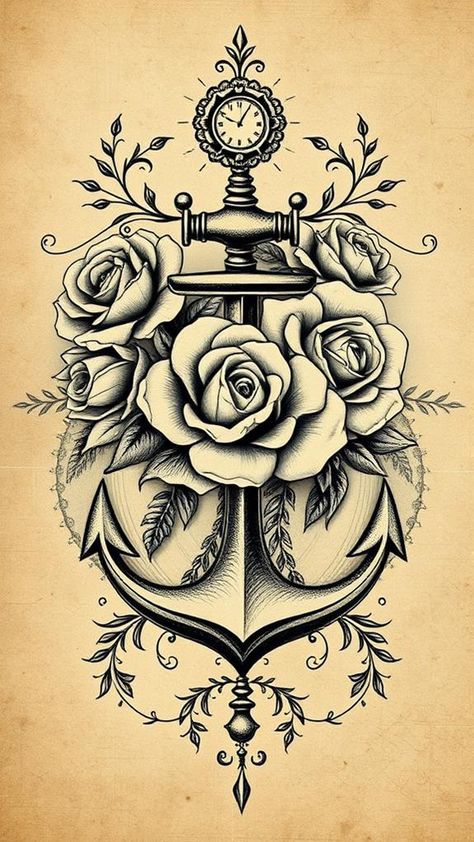 I invite you to discover 15 captivating tattoo designs that can transform your body art, revealing stories waiting to be told. Anchor Rose Tattoo, 15 Tattoo, 12 Tattoos, Nautical Tattoo, Art Invitation, Animal Symbolism, Colors And Emotions, Rose Tattoo Design, Tattoos Gallery