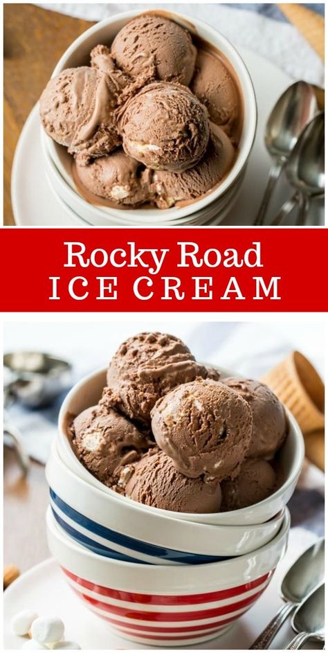 Rocky Road Ice Cream, Rocky Road Recipe, Ice Cream Recipes Machine, Cuisinart Ice Cream, Baking Secrets, Apple Crisp Recipe, Food Bars, Ice Cream Maker Recipes, Chocolate Custard