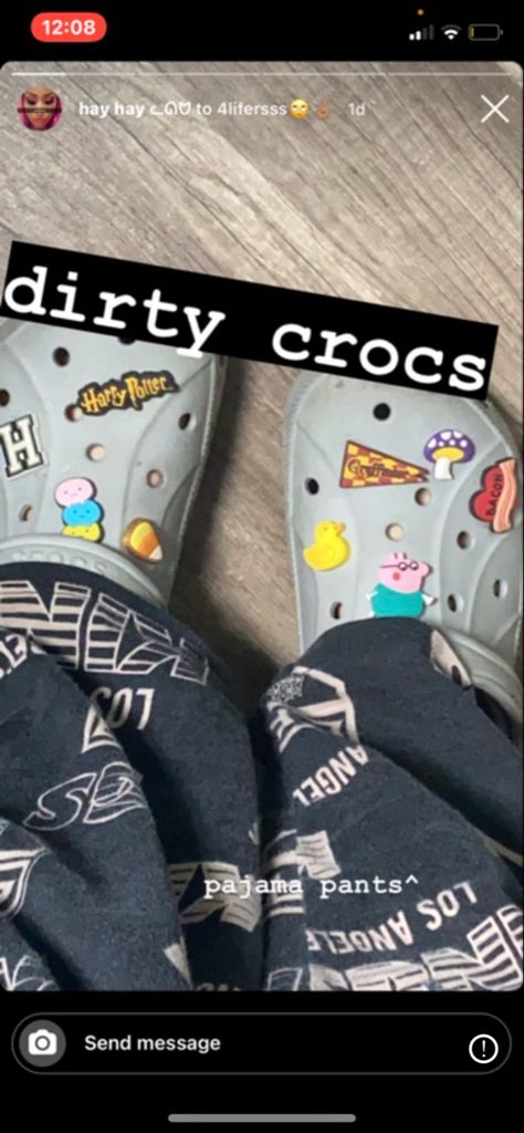 crocs, charms, crocs and crocs charms, dirty crocs, grey crocs Grey Crocs, Charms Crocs, Crocs Charms, Harry Potter, Charms, Street Wear, Grey, Pants, Trousers